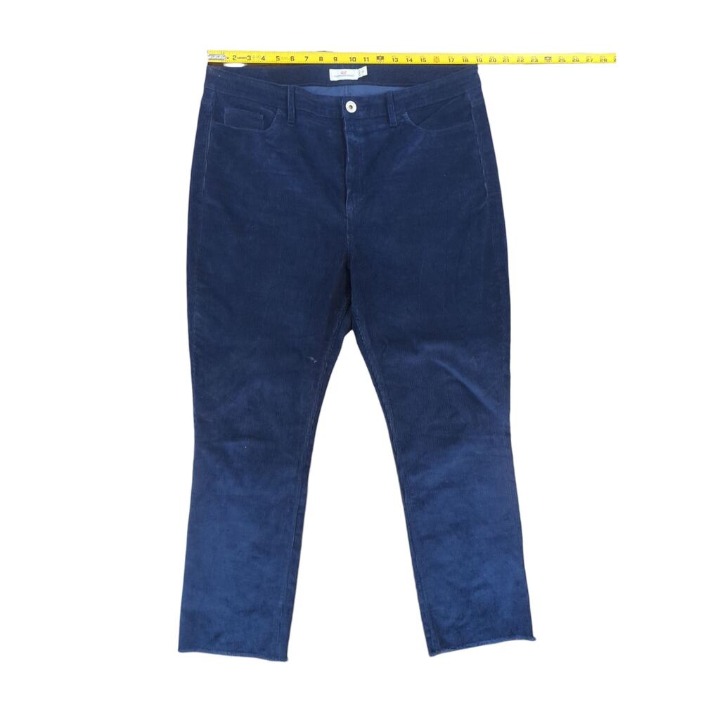 Vineyard Vines Womens Pants Straight  Navy Blue Corduroy Pants 33 x 26 Raw Hem